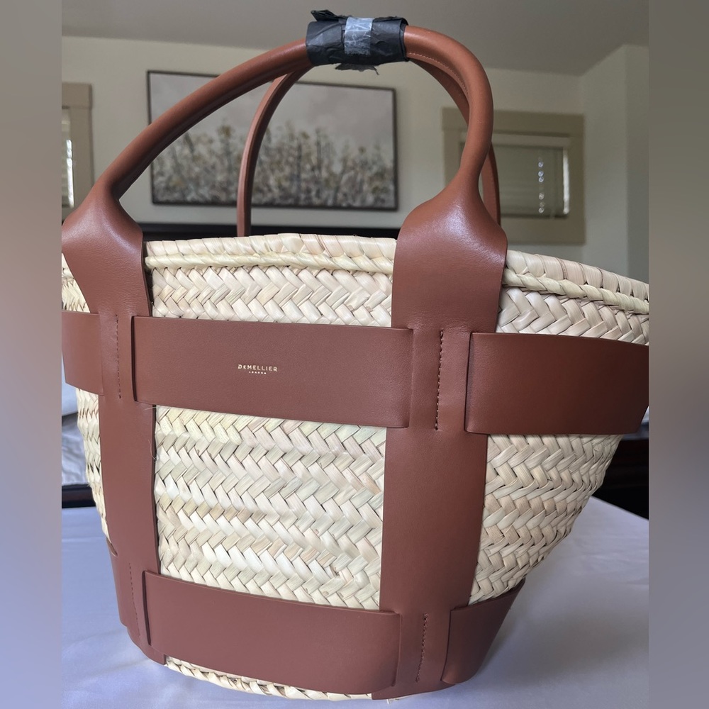 Demellier Santorini Natural Basket Tan Smooth